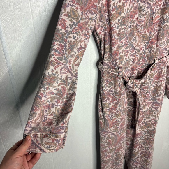 Anthropologie Paisley utility jumpsuit mauve pink size small - Picture 6 of 13